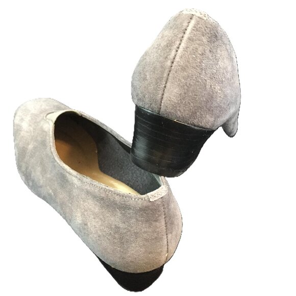 Magdesians Suede Slip-on Pumps in Grey (7) - Picture 8 of 14